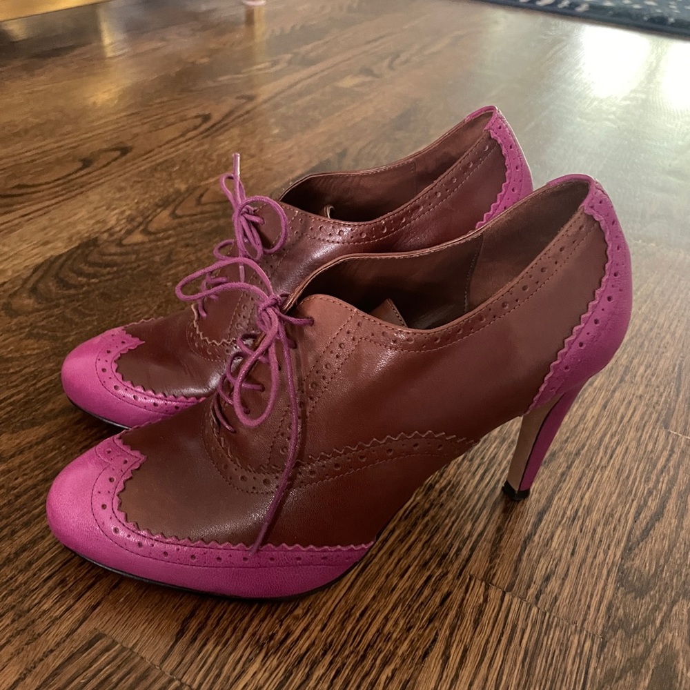 Cole Haan NikeAir Lucinda Oxford Brown & Pink Women's Pumps -- Size 8B
